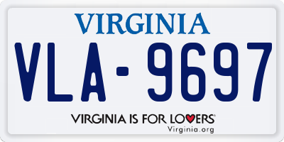 VA license plate VLA9697