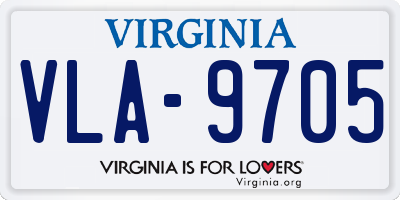 VA license plate VLA9705