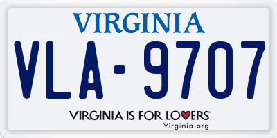 VA license plate VLA9707