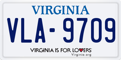 VA license plate VLA9709