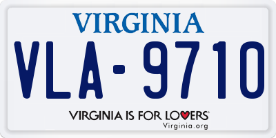 VA license plate VLA9710