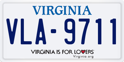 VA license plate VLA9711