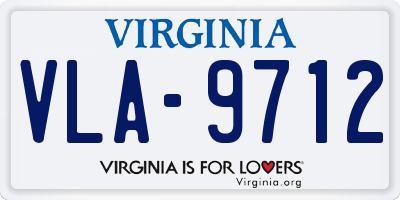 VA license plate VLA9712