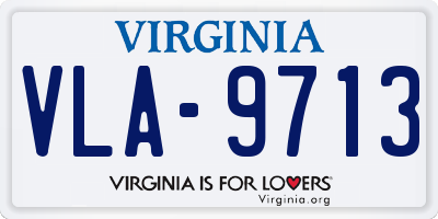 VA license plate VLA9713