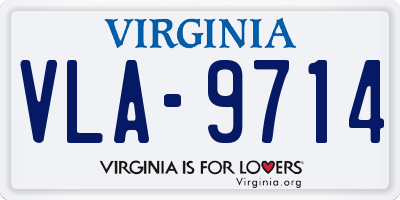 VA license plate VLA9714