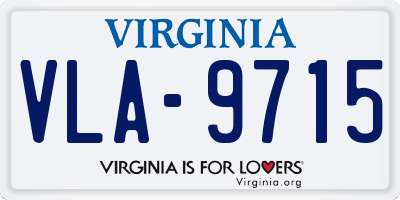 VA license plate VLA9715