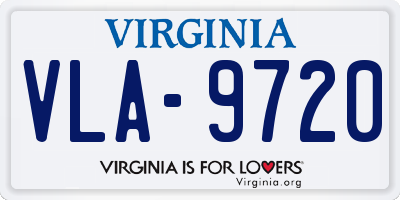 VA license plate VLA9720
