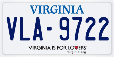VA license plate VLA9722