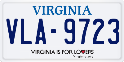VA license plate VLA9723