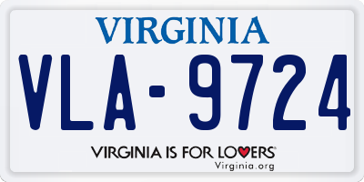 VA license plate VLA9724