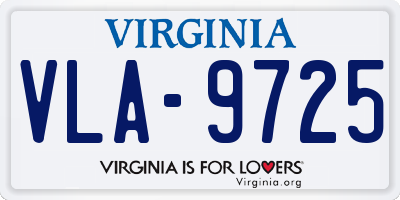 VA license plate VLA9725