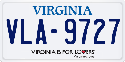 VA license plate VLA9727