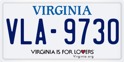 VA license plate VLA9730