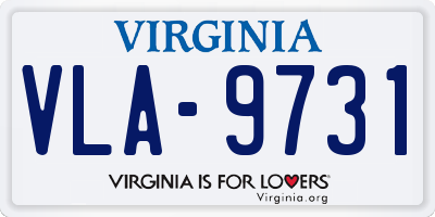 VA license plate VLA9731