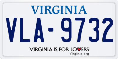 VA license plate VLA9732