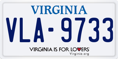 VA license plate VLA9733