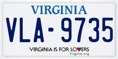 VA license plate VLA9735