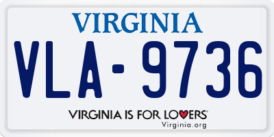 VA license plate VLA9736
