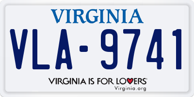 VA license plate VLA9741
