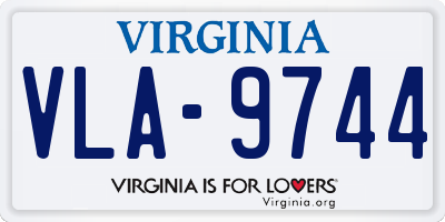 VA license plate VLA9744