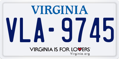 VA license plate VLA9745