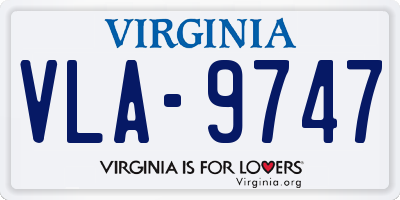 VA license plate VLA9747