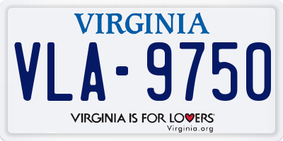 VA license plate VLA9750