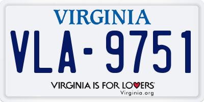 VA license plate VLA9751