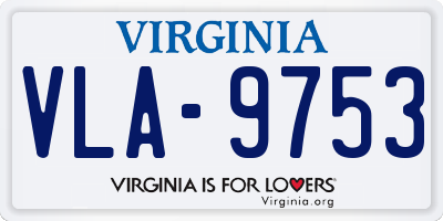 VA license plate VLA9753