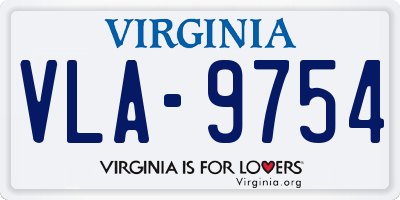 VA license plate VLA9754