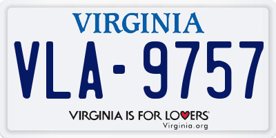 VA license plate VLA9757