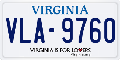 VA license plate VLA9760