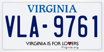 VA license plate VLA9761