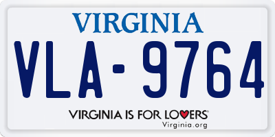 VA license plate VLA9764