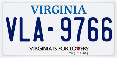 VA license plate VLA9766