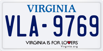 VA license plate VLA9769