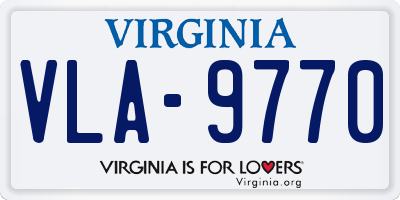 VA license plate VLA9770