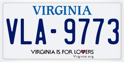VA license plate VLA9773