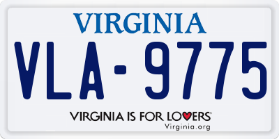 VA license plate VLA9775