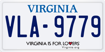 VA license plate VLA9779