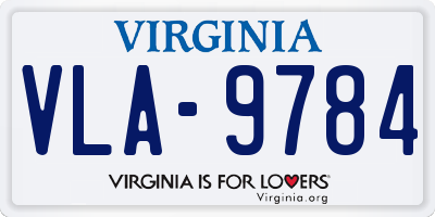 VA license plate VLA9784