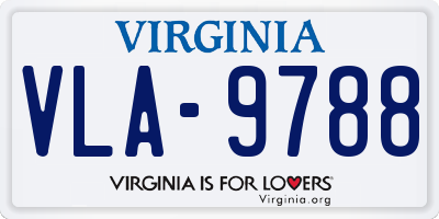 VA license plate VLA9788