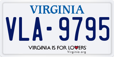 VA license plate VLA9795