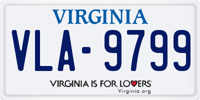 VA license plate VLA9799