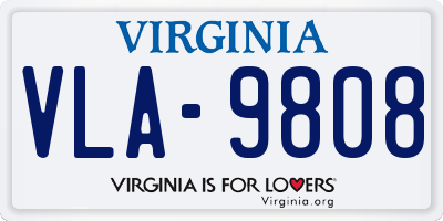 VA license plate VLA9808