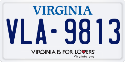 VA license plate VLA9813
