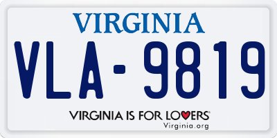 VA license plate VLA9819