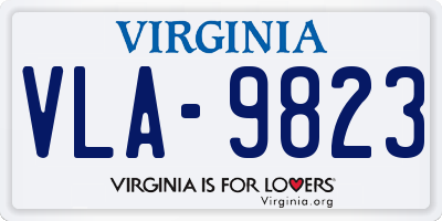 VA license plate VLA9823