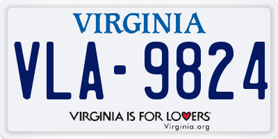 VA license plate VLA9824