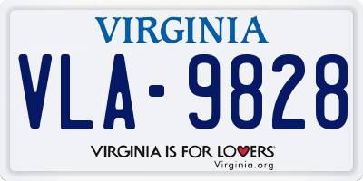 VA license plate VLA9828